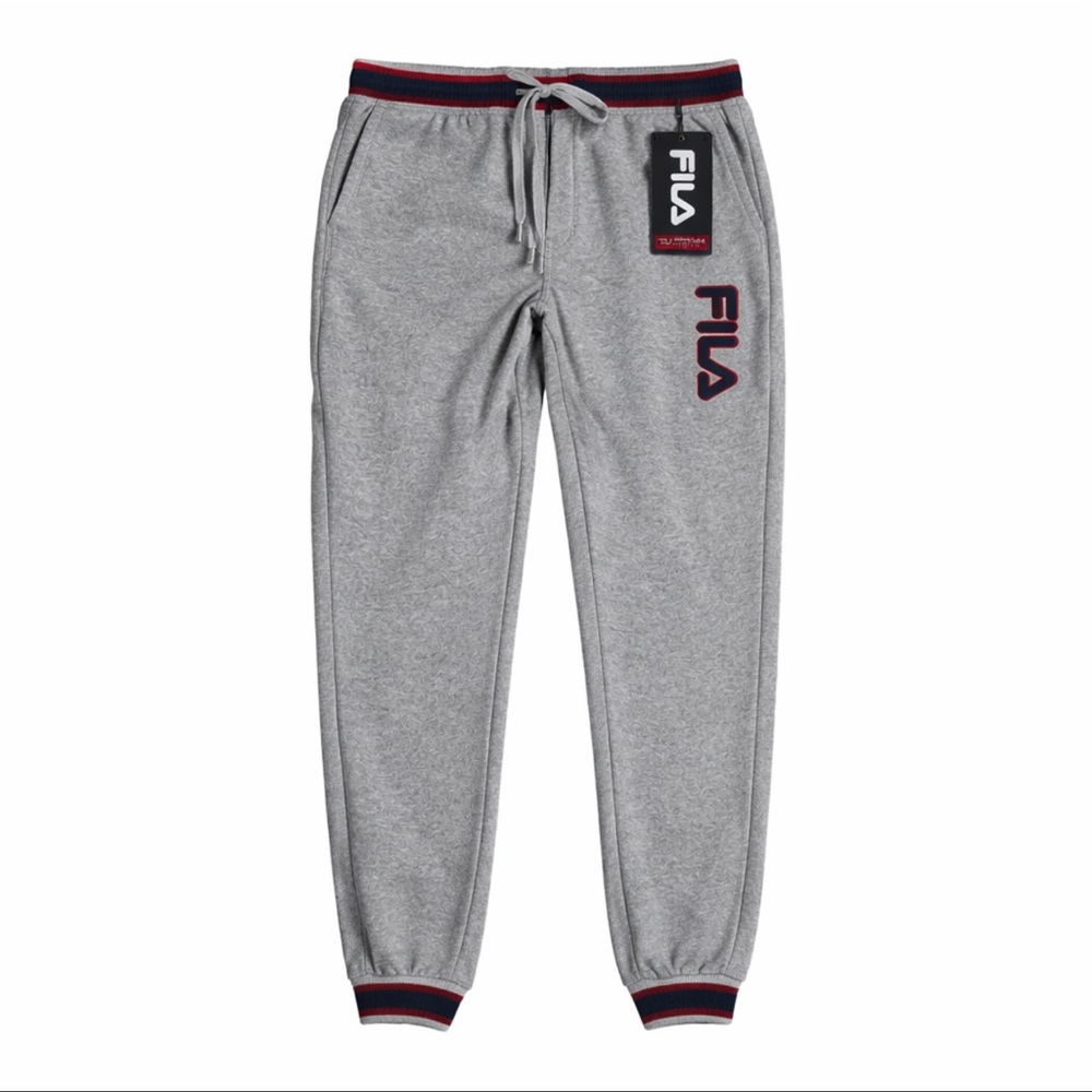 NWT Fila Men’s XL Sleepwear Jogger Pants Gray Logo Lounge Drawstring - Picture 10 of 10